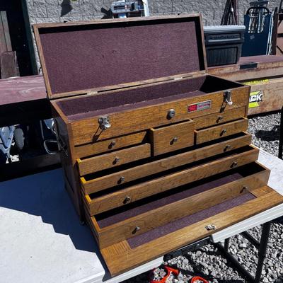 Vintage Craftsman Wood Machinists Tool Box