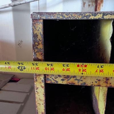 NIFTY: Yellow Vintage Metal Bin Cubby 