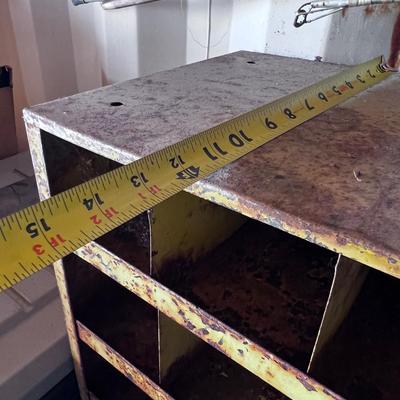 NIFTY: Yellow Vintage Metal Bin Cubby 