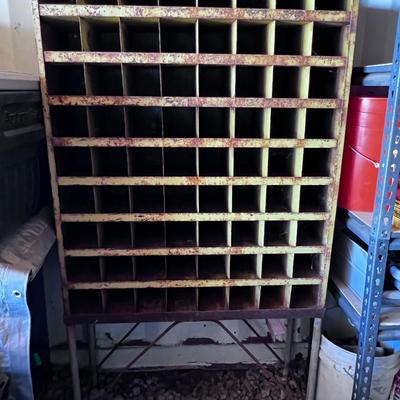 NIFTY: Yellow Vintage Metal Bin Cubby 