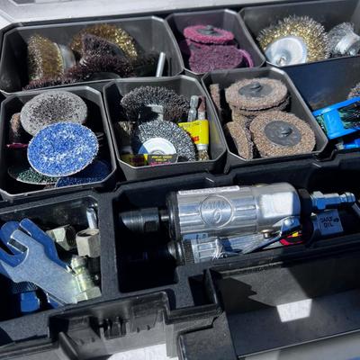Wire Brushes and Sanding Pad for an Air Drill 