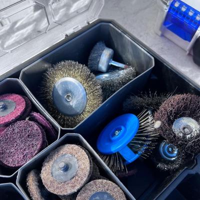 Wire Brushes and Sanding Pad for an Air Drill 