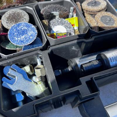 Wire Brushes and Sanding Pad for an Air Drill 