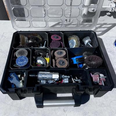 Wire Brushes and Sanding Pad for an Air Drill 