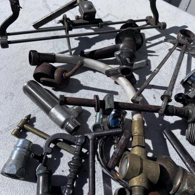 Large Bucket of Brass and antique items. 