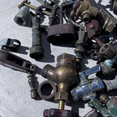 Large Bucket of Brass and antique items. 