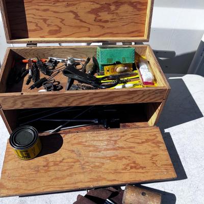 Sale Photo Thumbnail #285: Hand Crafted, NEAT! Has gun cleaning gear in it. Measures 16 x 8 x 9