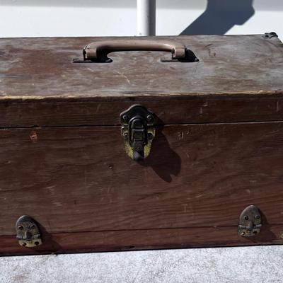 Antique WOOD Tool Box 