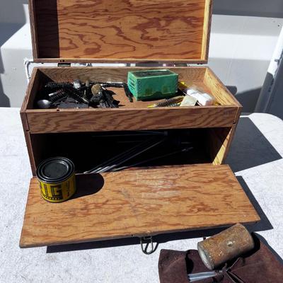 Antique WOOD Tool Box 