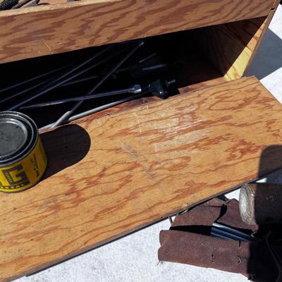 Antique WOOD Tool Box 