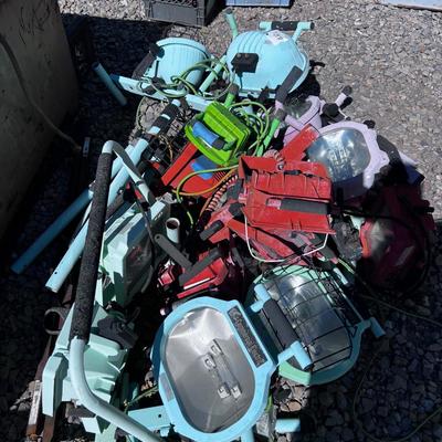 Pile of Halogen Lights for Construction 