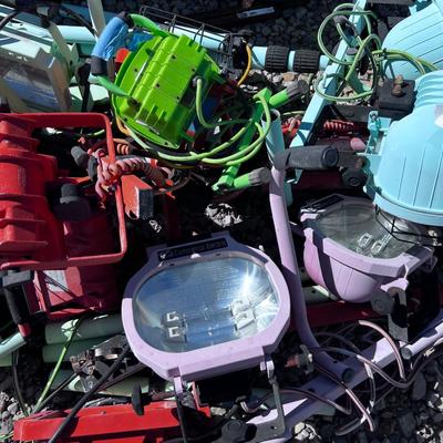 Pile of Halogen Lights for Construction 