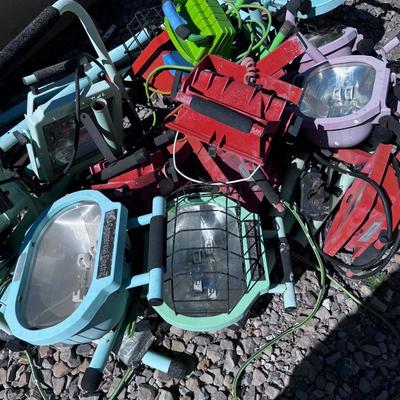 Pile of Halogen Lights for Construction 