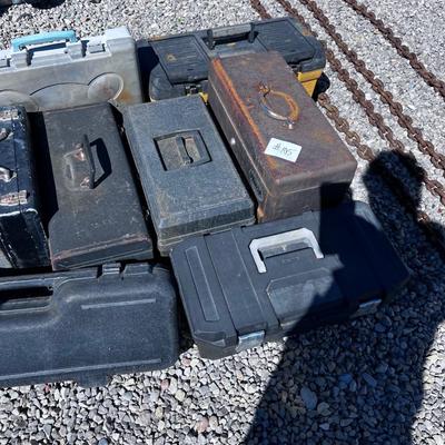 Pile of Tool Boxes Mixed lot of metal and Plastic 