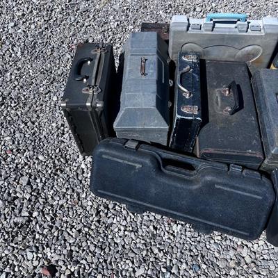 Pile of Tool Boxes Mixed lot of metal and Plastic 