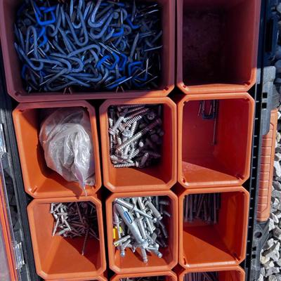 (3) Ridgid Pack Out Boxes Full of Nails & Bolts