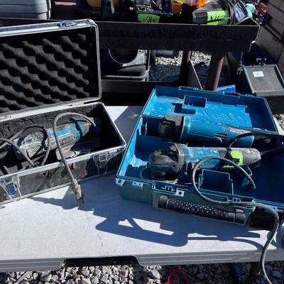 (3) Makita Angle Grinders, plus 2 Hard cases