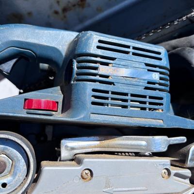 BOSCH Belt Sander With Metal Case Silver Case, Rustic Box