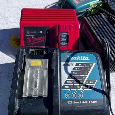 Large Lot of Cordless Chargers, Batteries and Drills-MIXED Variety. 