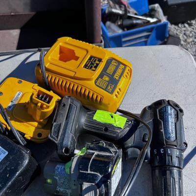 Large Lot of Cordless Chargers, Batteries and Drills-MIXED Variety. 
