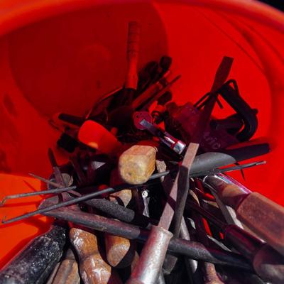 Bucket full of Screw Drivers 