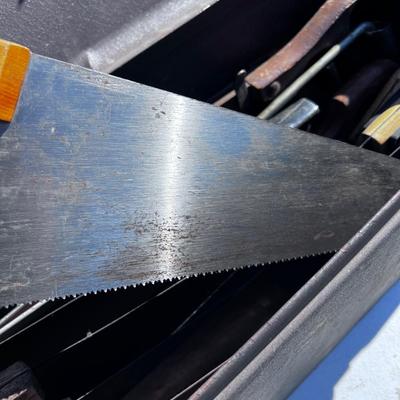 Kennedy Tool Box BROWN Full of Hand Saws