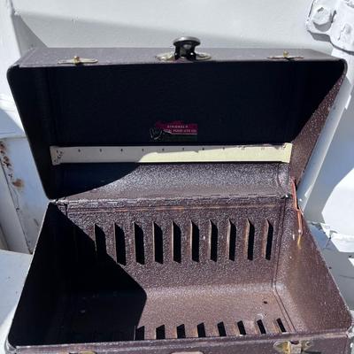 Machinist Tools Bits and Pieces with Metal Box