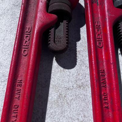 (3) 24" Pipe Wrenches, All Orange