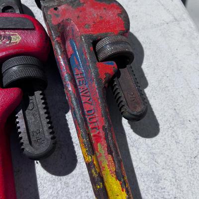 (3) 24" Pipe Wrenches, All Orange