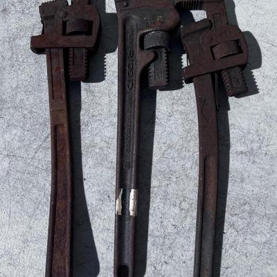 (3) 18" Pipe Wrenches, All have the surface Rust