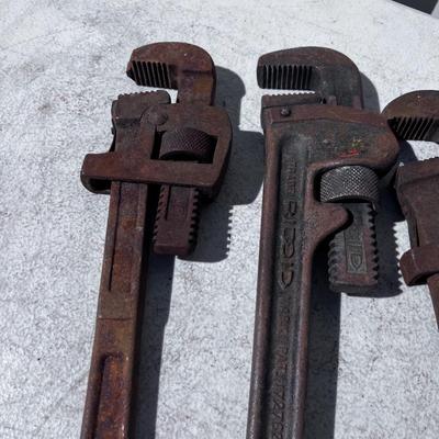 (3) 18" Pipe Wrenches, All have the surface Rust
