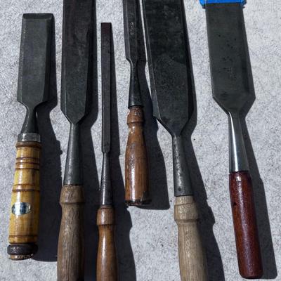 (6) Antique Wood Chisels 