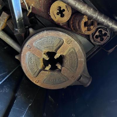 Tub of Antique Pipe Threading Tools