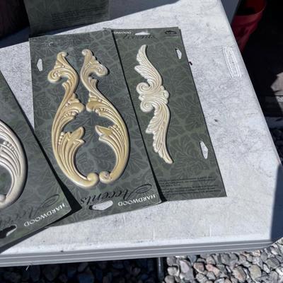 Old wood Garbage Can and some Appliques 