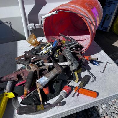 Orange Bucket of Tools; Parts and Pieces