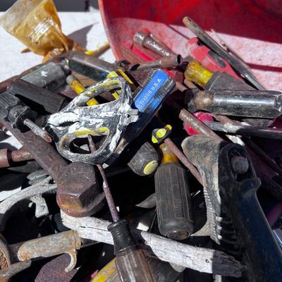 Orange Bucket of Tools; Parts and Pieces