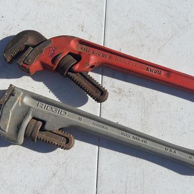 2 Pipe Wrenches Ridgid & Reed