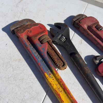 3 Pipe and 1 Spud Wrenches 