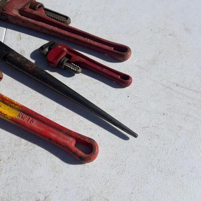 3 Pipe and 1 Spud Wrenches 
