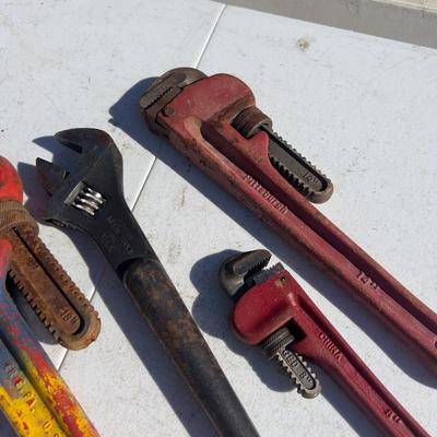 3 Pipe and 1 Spud Wrenches 