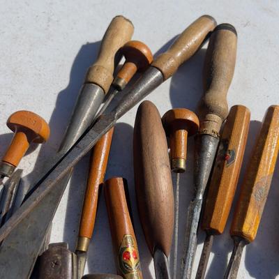 Pile of Chisels and Lathe Knives 