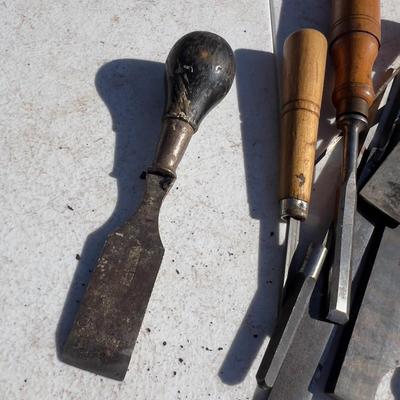 Pile of Chisels and Lathe Knives 