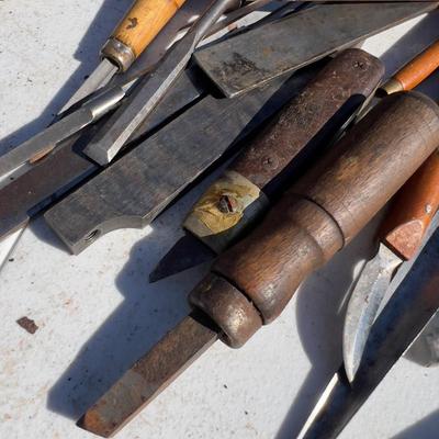 Pile of Chisels and Lathe Knives 