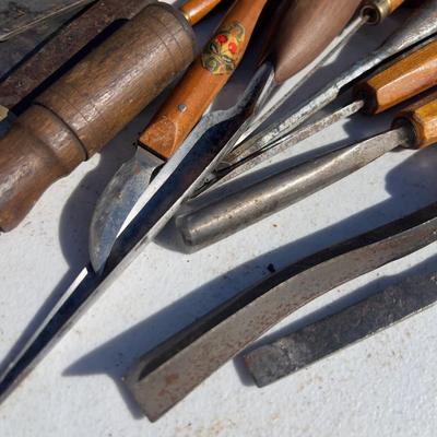 Pile of Chisels and Lathe Knives 