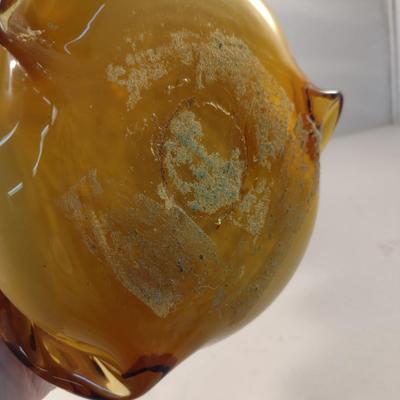 Large, Turned Design Art Glass Vase- Approx 18" Tall- Possibly Murano (#8)