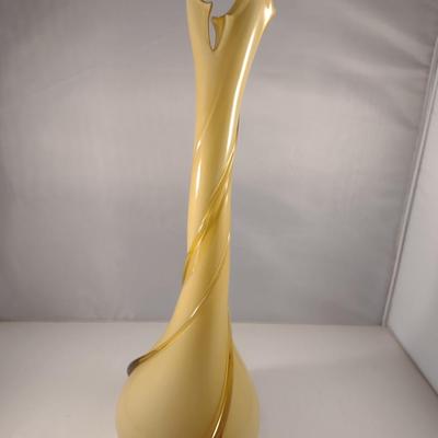 Large, Turned Design Art Glass Vase- Approx 18" Tall- Possibly Murano (#8)