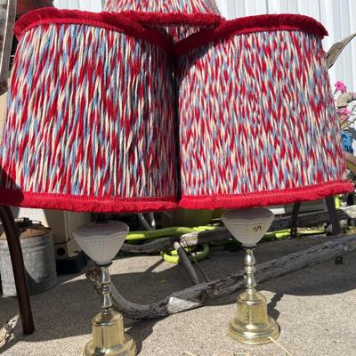 Vintage hobnail lamps