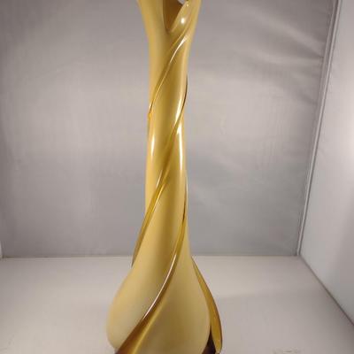 Large, Turned Design Art Glass Vase- Approx 18" Tall- Possibly Murano (#9)