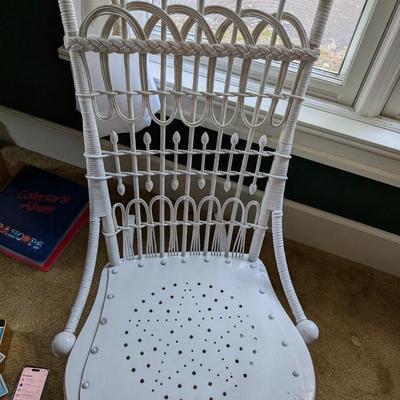 Antique White Wooden Rocking Chair