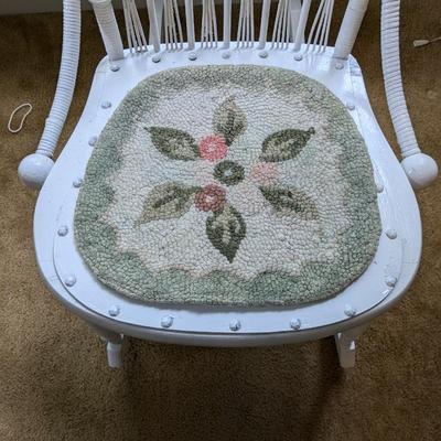 Antique White Wooden Rocking Chair